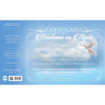 Certificados de Bautismo, cielo paloma blanca (pack de 20 unid)
