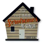 Plaqué de madera con forma de casa "Yo y mi casa"