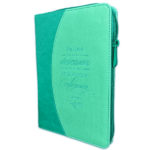 Libreta Imitación Piel Turquesa con Cierre en Dios Descansa