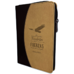 Libreta Imitación Piel Marrón con Cierre Nuevas Fuerzas