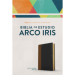 Biblia RVR60 de Estudio Arcoiris, tostado/negro símil piel