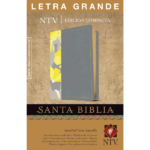 Santa Biblia NTV, Edición compacta, letra grande (SentiPiel, Gris/Amarillo)