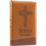 Santa Biblia de Promesas RVR-1960, Jesús Para Todos, Letra Grande / Tamaño Manual, Piel Especial, Café Con Cierre
