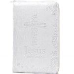 Santa Biblia de Promesas RVR-1960, Jesús para todos, Letra Grande / Tamaño Manual, Piel especial, Marfil con Cierre