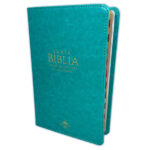 Biblia Letra Grande 12 puntos para Mujer RV1960 imit piel turquesa con índice