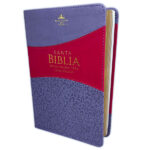 Biblia Letra Grande 12 puntos para Mujer RV1960 imit duotono lila floral y fucsia