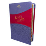 Biblia Letra Grande 12 puntos para Mujer RV1960 imit duotono lila floral y fucsia con índice