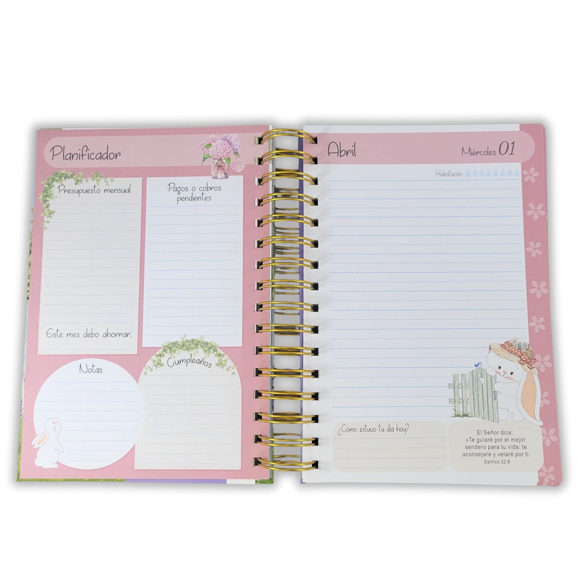 Agenda Dara 2026 – Conejita y arcoíris