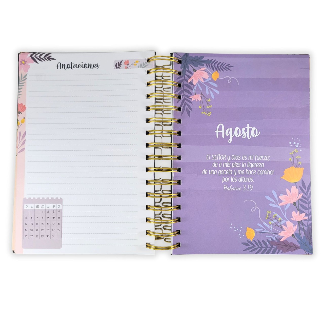 Agenda Esforzada y Valiente 2026 - Floral negra