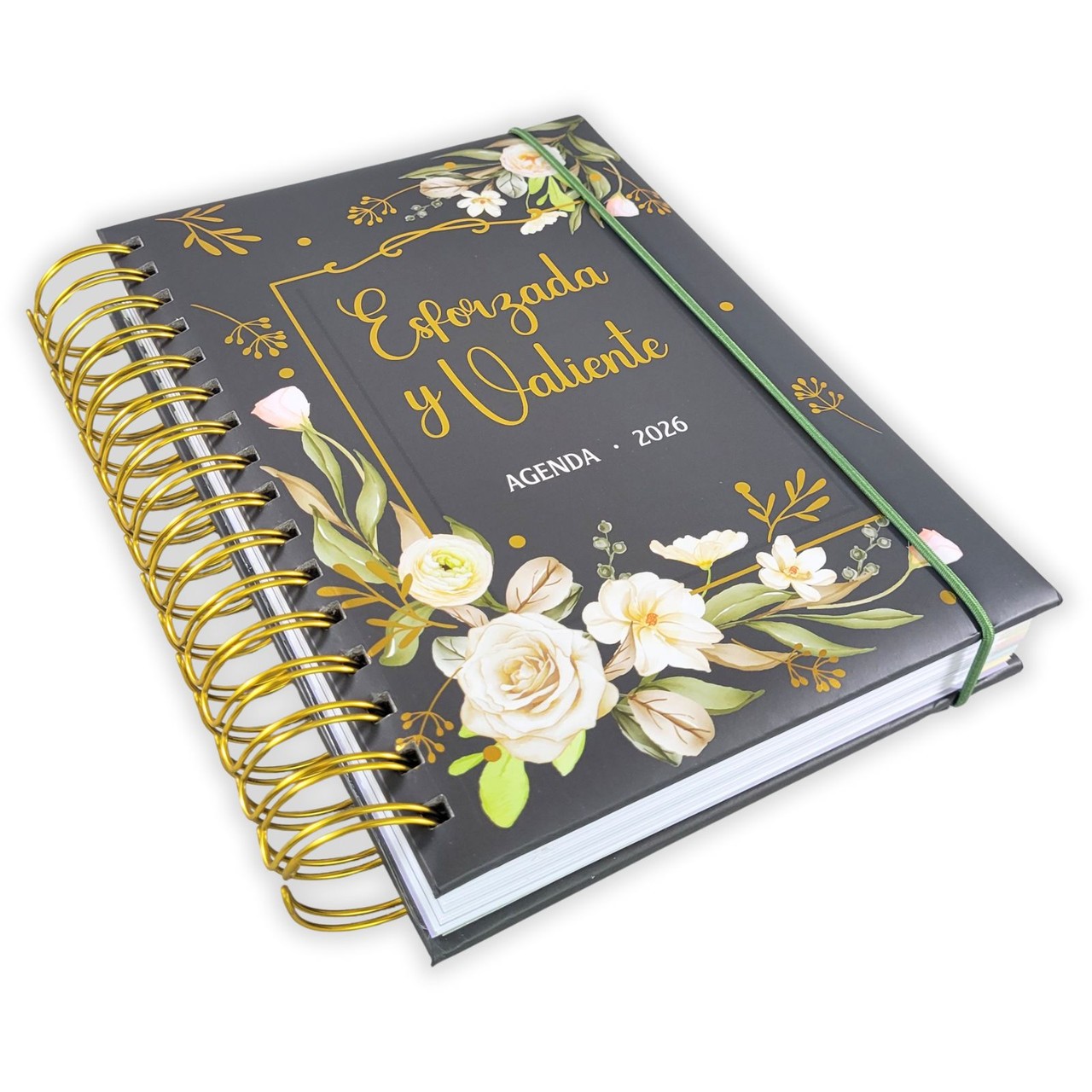 Agenda Esforzada y Valiente 2026 - Floral negra