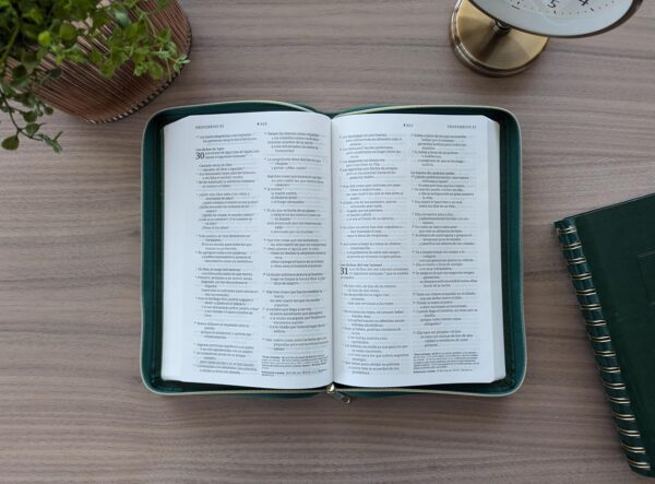 Biblia ultrafina NTV de zíper, con Filament (SentiPiel, Verde esmeralda, Letra Roja)