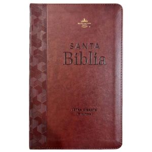 Biblia RVR1960 Tamaño Manual, Letra Gigante 14 pts. Imitación piel Café