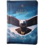 Biblia RVR1960 Tamaño Portátil, Letra Grande 10 pts. Imitación piel Águila 1 con cierre e índice