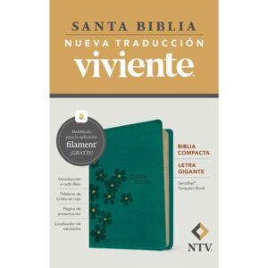 Biblia compacta NTV, letra gigante con Filament, (SentiPiel, Turquesa floral)