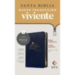 Biblia compacta NTV, letra gigante de zíper con Filament (SentiPiel, Azul)
