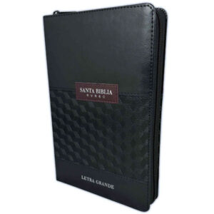 Biblia RV1960 Letra Grande 12 pts. Imit. piel negro con cierre e índice