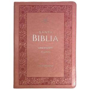Biblia RV1960 Letra Gigante 15 pts. Imit. piel rosado claro con índice