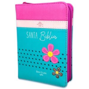 Biblia RVR1960 de Bolsillo, Imit. piel fucsia/rosa/turquesa