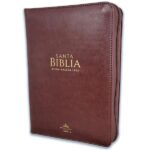 Biblia RV1960 Compacta Letra 11 pts. Imit. piel café oscuro con cierre