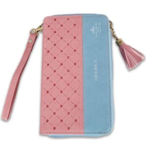 Biblia Chequera RV1960, Imit. piel rosa y azul