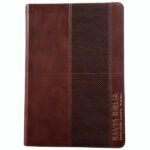 Biblia RVR1960 Letra Súper Gigante 19 pts. Imit. piel café Geométrico
