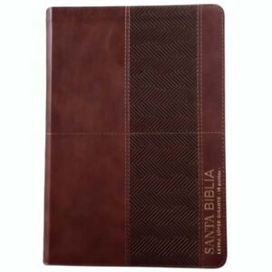 Biblia RVR1960 Letra Súper Gigante 19 pts. Imit. piel café Geométrico