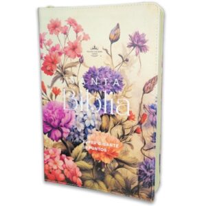 Biblia RV1960 Letra Súper Gigante 19 pts. Imit. piel jardín vintage con cierre e índice