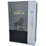Biblia RV1960 Letra Súper Gigante 19 pts. Duotono león gris/negro con cierre e índice